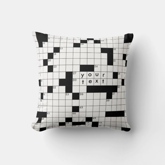 Crossword Grid Throw Pillow (Front)