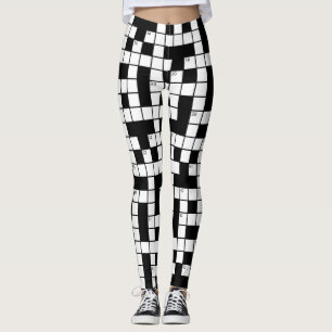Crossword pattern leggings