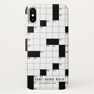 CROSSWORD PUZZLE BLACK WHITE EMPTY SQUARES Case-Mate iPhone CASE