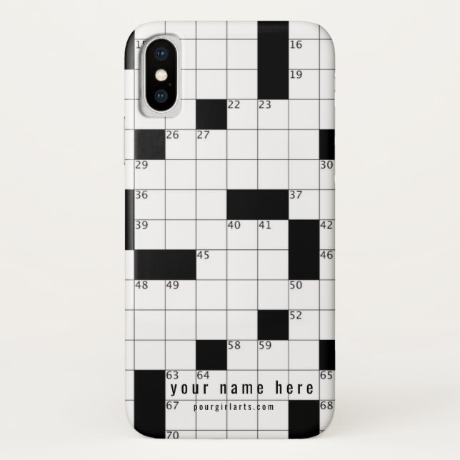 CROSSWORD PUZZLE BLACK WHITE EMPTY SQUARES Case-Mate iPhone CASE (Back)
