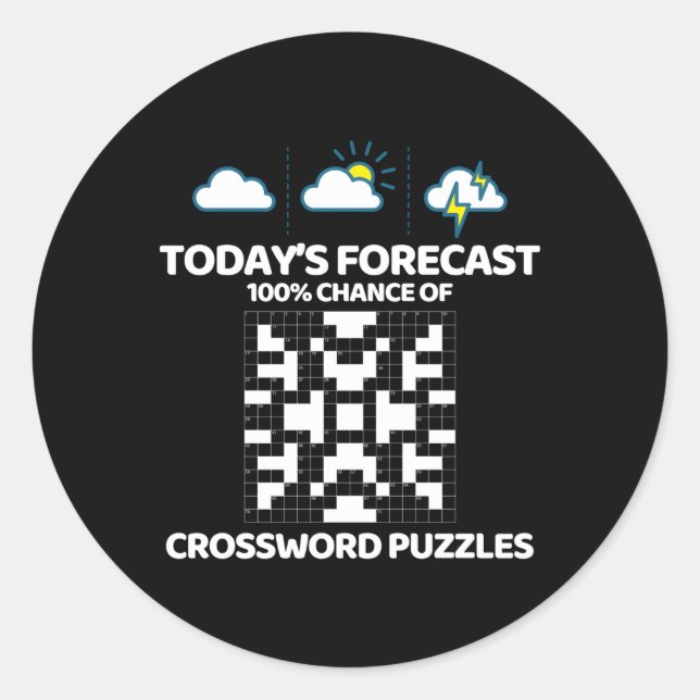 Crossword Puzzle Crossword Puzzle Classic Round Sticker (Front)