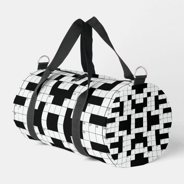 Crossword Puzzle Design Duffel Bag (Left Corner)