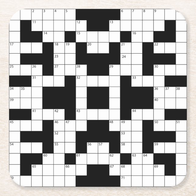 Crossword Puzzle Design Paper Coaster (Front)