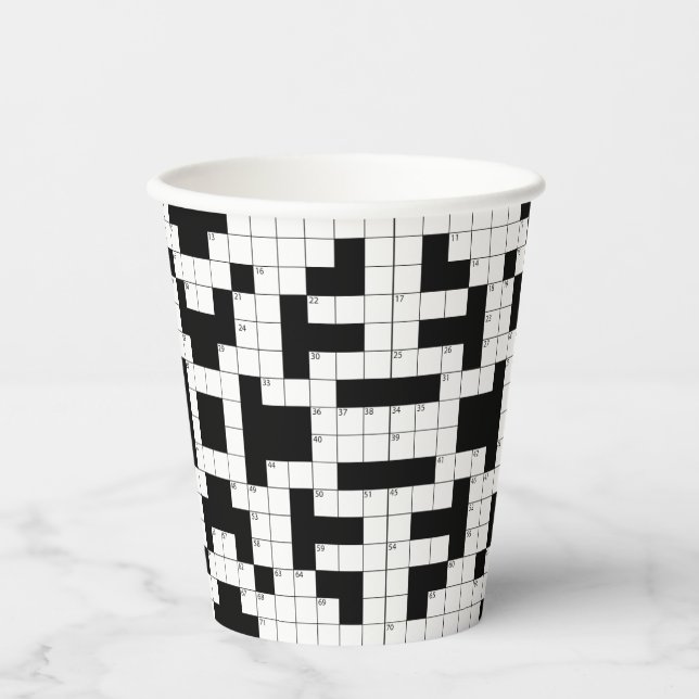 Crossword Puzzle Design Paper Cup (Front)
