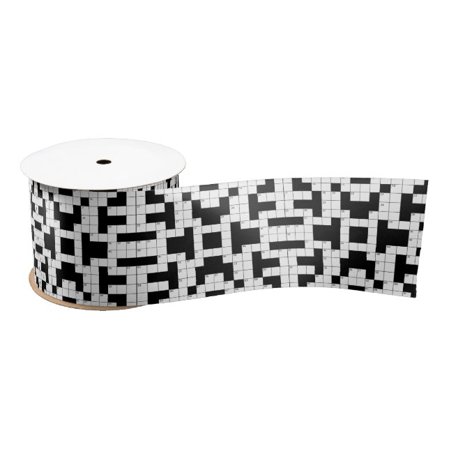 Crossword Puzzle Design Ribbon Satin Ribbon (Spool)