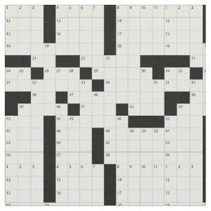 Crossword Puzzle Fabric Print