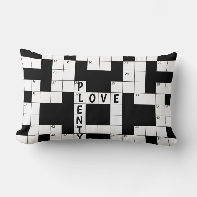 Crossword Puzzle Love Lumbar Pillow (Front)