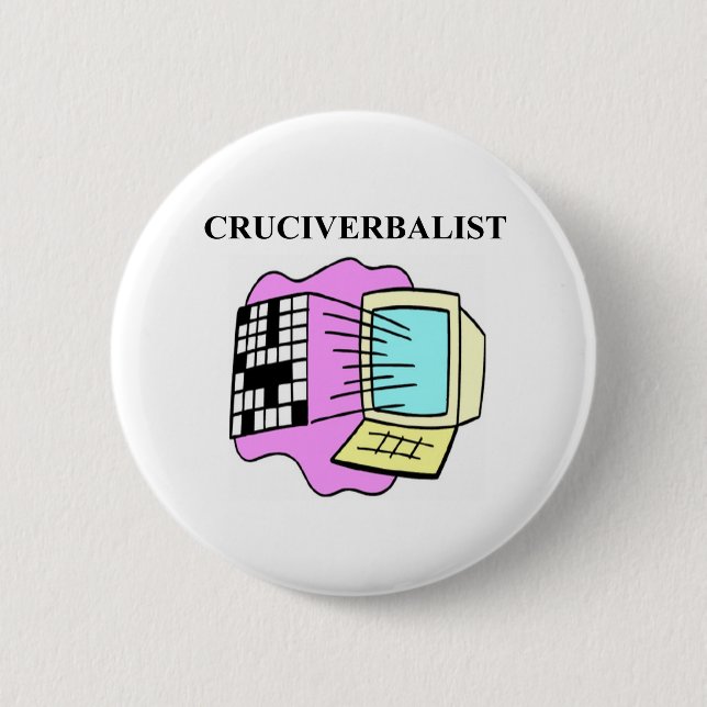 crossword puzzle lover 2 inch round button (Front)