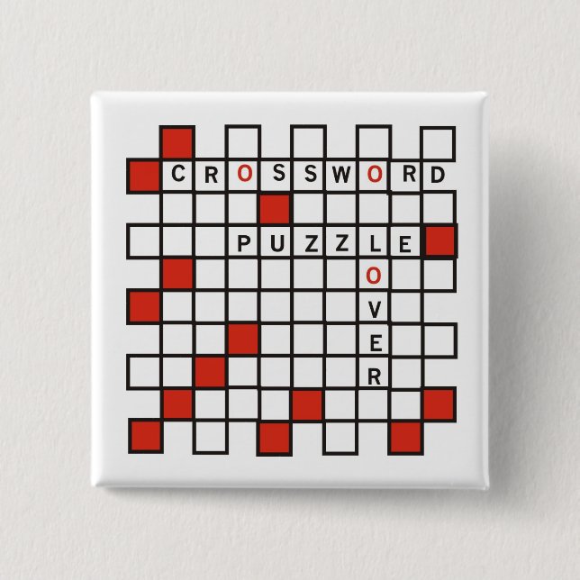 Crossword Puzzle Lover Button (Front)