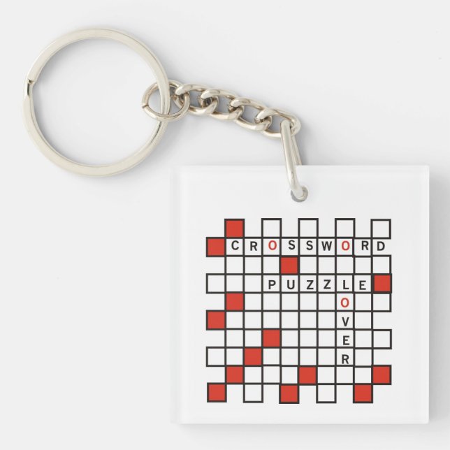Crossword puzzle Lover Keychain (Front)