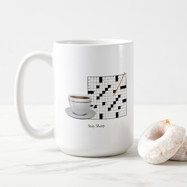 Crossword Puzzle Mug (With Donut)