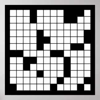 CROSSWORD PUZZLE PATTERN GRAPHICS GAMES FUN WORDS POSTER