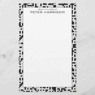 Crossword Puzzle Personalized Stationery