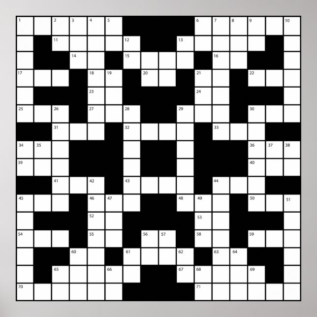 Crossword Puzzle Poster (Front)