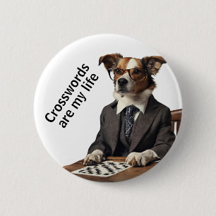 Crossword puzzle puzzler suduko cross words clues 2 inch round button