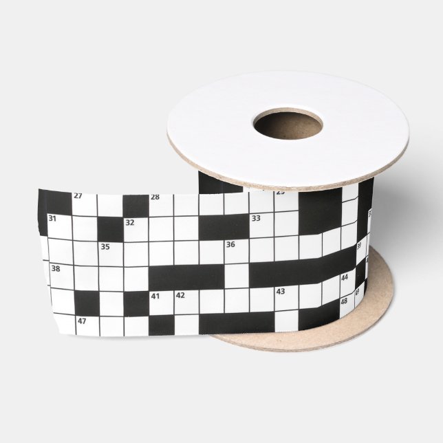 Crossword Puzzle Satin Ribbon (Spool)