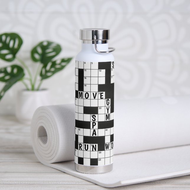 Crossword Puzzle With Words  Water Bottle (Yoga)