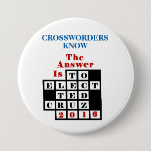 Crossword Puzzlers for Cruz 3 Inch Round Button