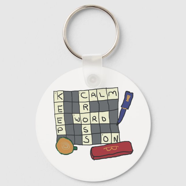 Crossword Puzzles Keychain (Front)
