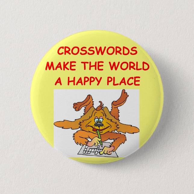crosswords 2 inch round button (Front)
