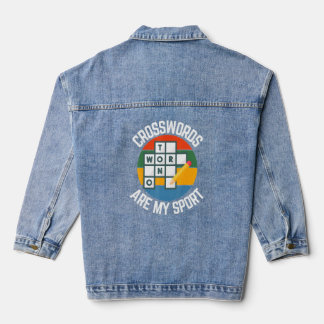 Crosswords Are My Sport, Puzzle Fans Denim Jacket