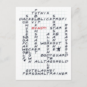 Crosswords Hund <3 Postcard