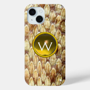 CROTALUS GOLD YELLOW GEM MONOGRAM iPhone 15 CASE