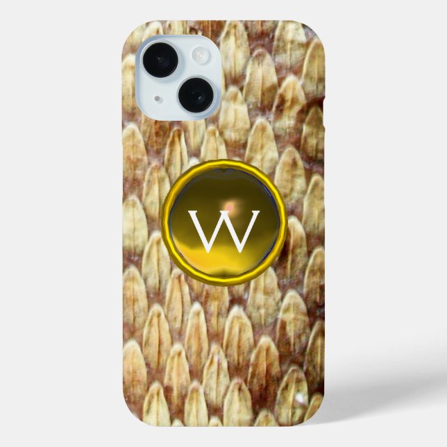 CROTALUS GOLD YELLOW GEM MONOGRAM   Case-Mate iPhone CASE (Back)