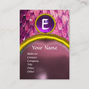 CROTALUS MONOGRAM AMETHYST,bright bold pink purple Business Card