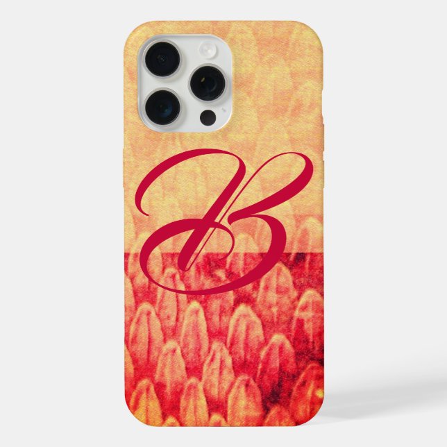 CROTALUS MONOGRAM Antique Red Yellow iPhone Case (Back)