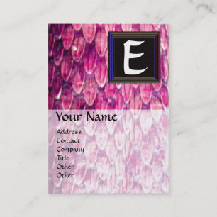CROTALUS MONOGRAM ,bright bold black pink red gold Business Card