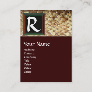 CROTALUS MONOGRAM,bright bold brown black Business Card