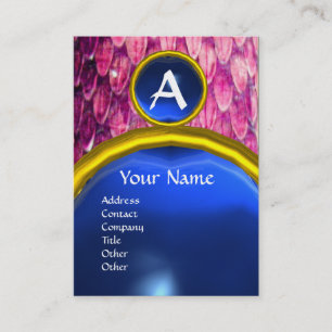 CROTALUS MONOGRAM SAPPHIRE,bright bold pink purple Business Card