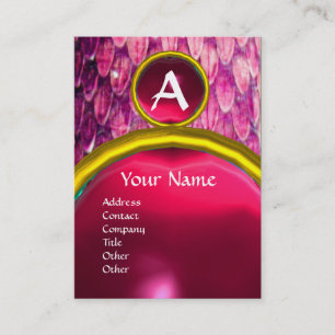 CROTALUS MONOGRAM TOPAZ ,bright bold pink purple Business Card