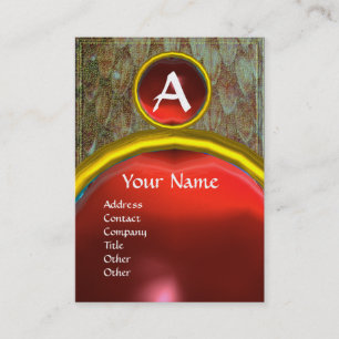 CROTALUS MONOGRAM TOPAZ ,bright red Business Card