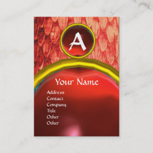 CROTALUS MONOGRAM TOPAZ ,bright red pink Business Card
