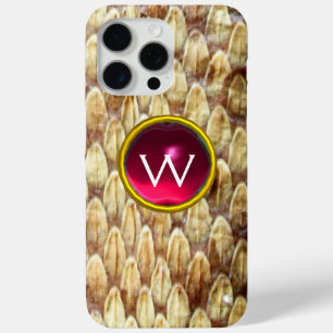 CROTALUS PINK FUCHSIA GEM MONOGRAM  iPhone 15 PRO MAX CASE