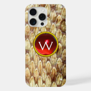 CROTALUS RED RUBY GEM MONOGRAM   iPhone 15 PRO MAX CASE