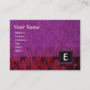 CROTALUS SQUARE MONOGRAM,bold purple black red Business Card
