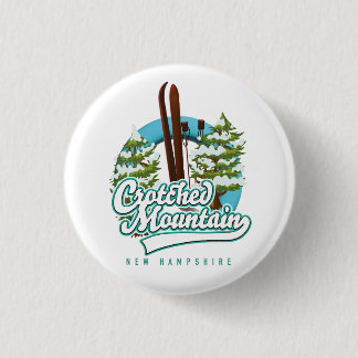Crotched mountain new hampshire ski logo 1 inch round button