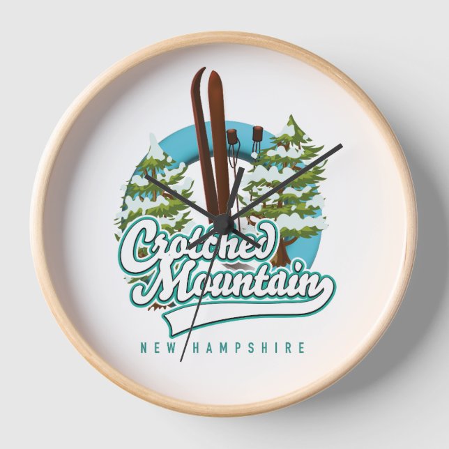 Crotched mountain new hampshire ski logo clock (Front)