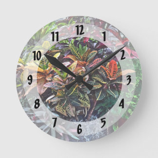 Croton in Greenhouse Round Clock
