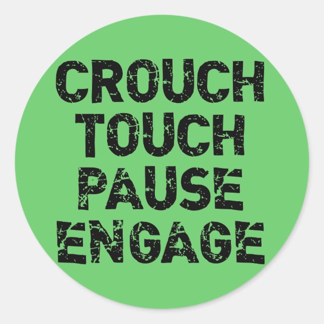 Crouch Touch Pause Engage Rugby Tees Classic Round Sticker (Front)
