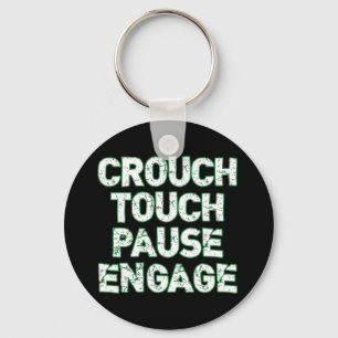 Crouch Touch Pause Engage Rugby Tees Keychain