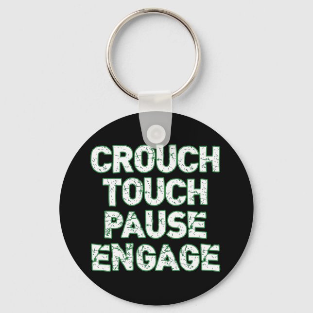 Crouch Touch Pause Engage Rugby Tees Keychain (Front)