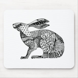 Crouching Hare Mouse Pad
