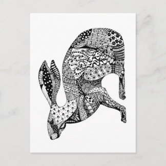 Crouching Hare Postcard