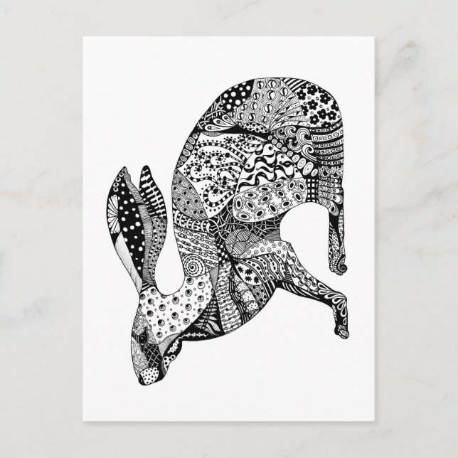 Crouching Hare Postcard (Front)