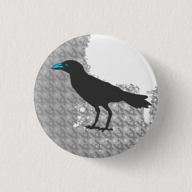 Crow 1 Inch Round Button (Front)
