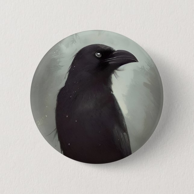 Crow 2 Inch Round Button (Front)